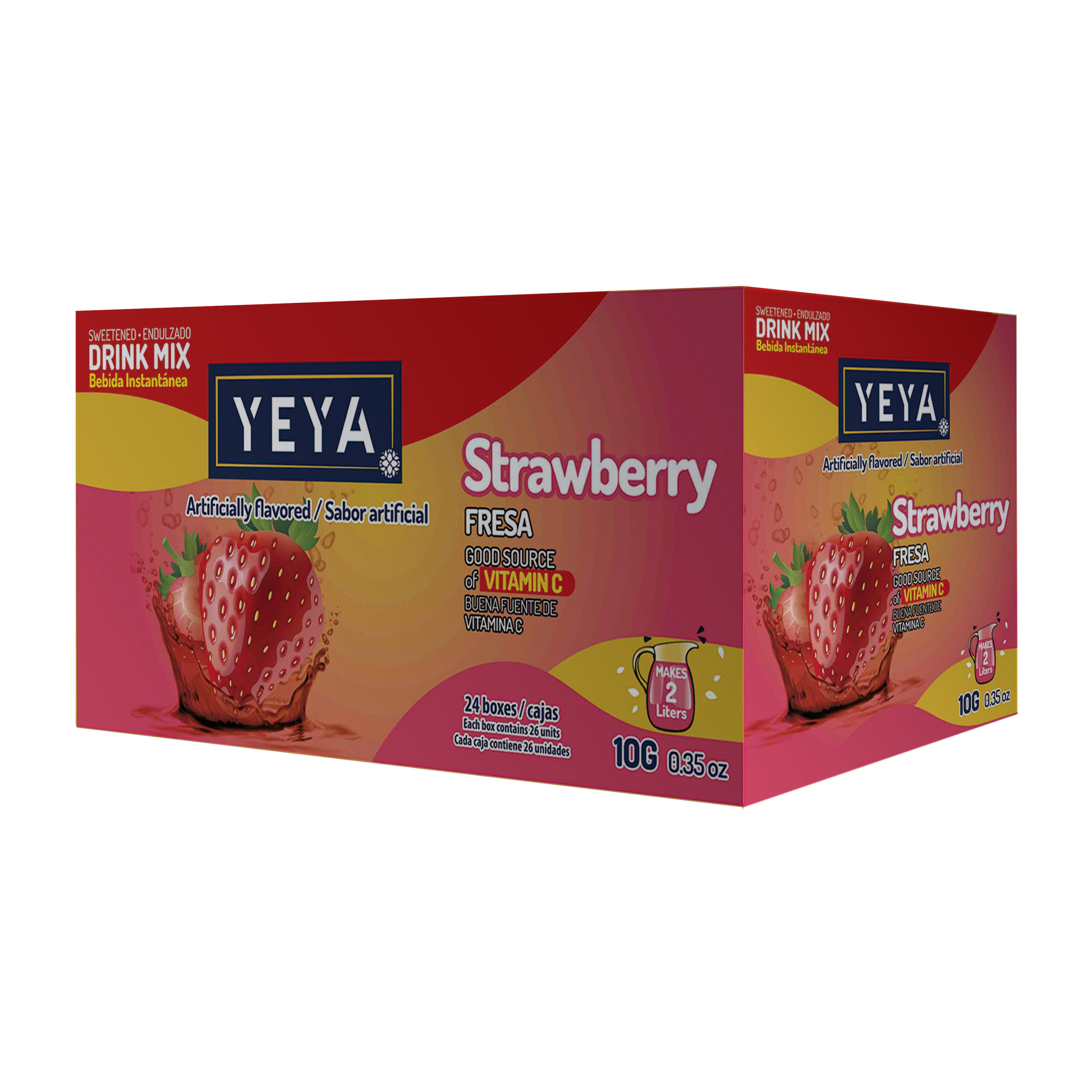 mockup-caja-24x26-fresa Refresco Instantáneo Sabor Fresa | YEYA | Caja de 624 unidades de 10g - Imagen 1