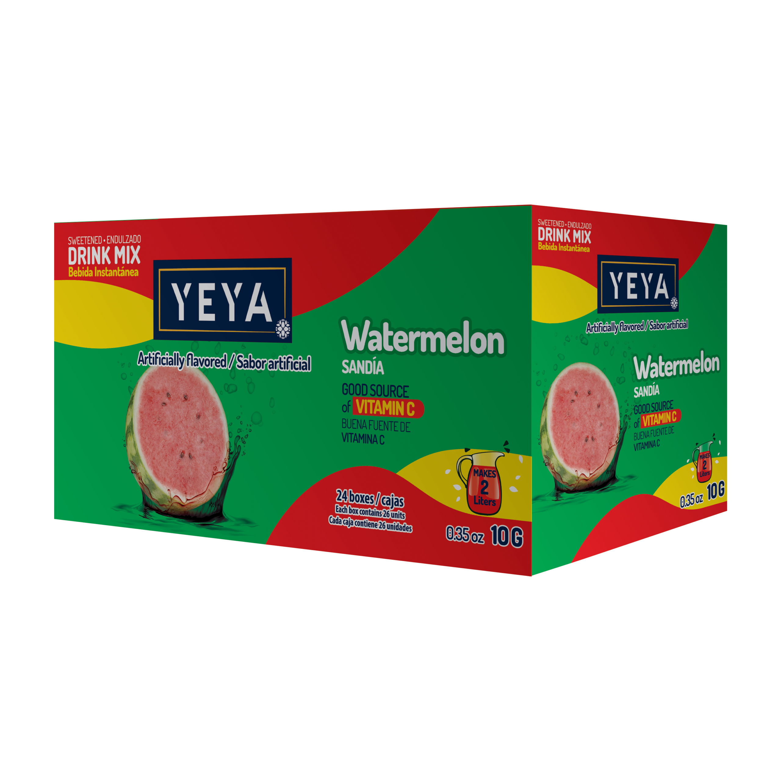 mockup-caja-24x26-sandia Refresco Instantáneo Sabor Sandía | YEYA | Caja de 624 unidades de 10g - Imagen 1