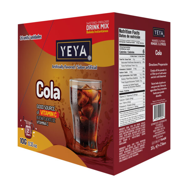 Refresco Instantáneo Sabor Cola | YEYA | Caja de 26 unidades de 10g