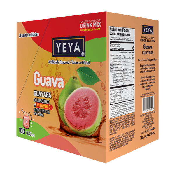 Refresco Instantáneo Sabor Guayaba | YEYA | Caja de 26 unidades de 10g