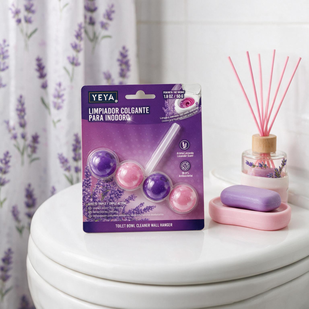 Limpiador Colgante para Inodoro con Aroma Lavanda | YEYA | 50 g - Imagen 4