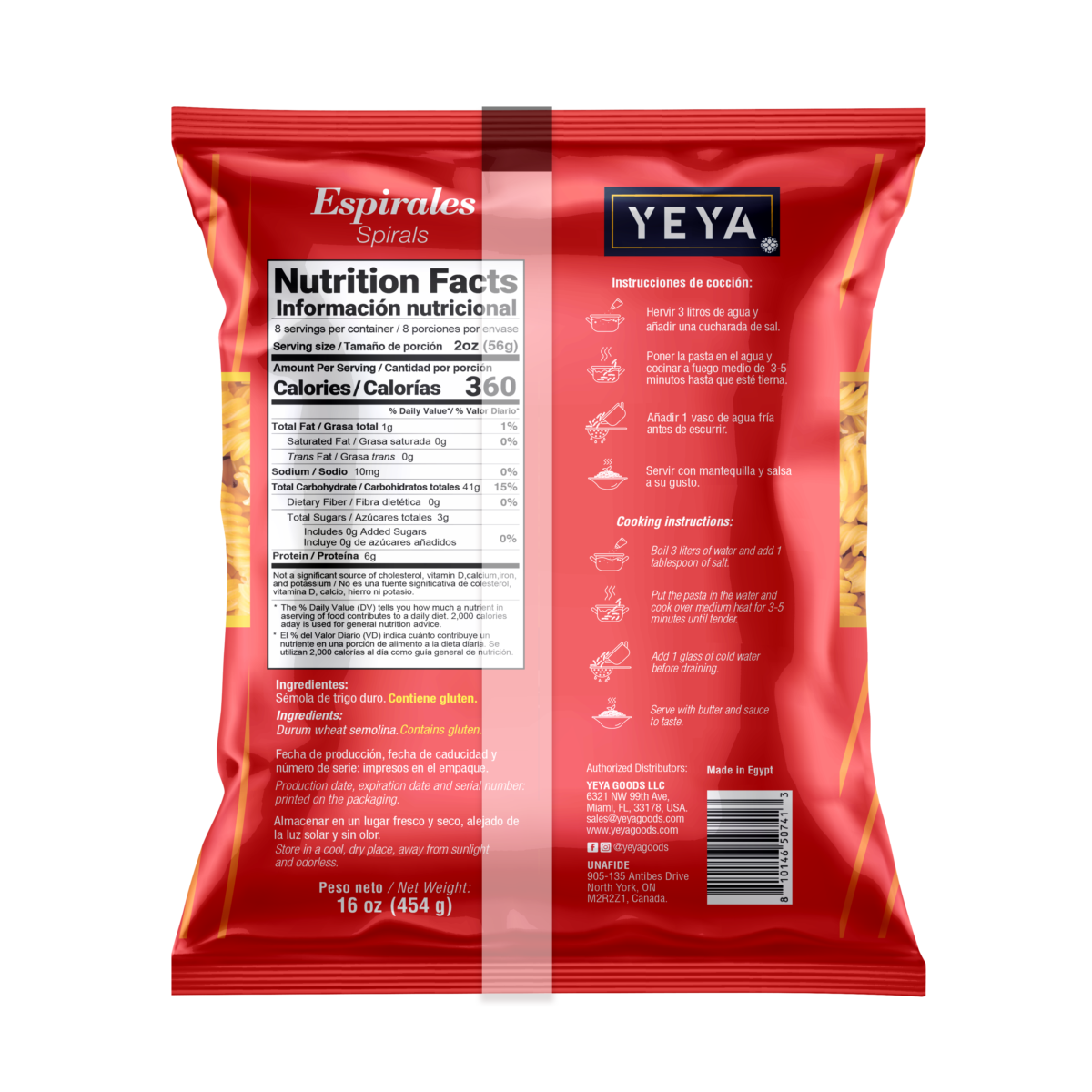 Pasta Espiral | YEYA | 454 g - Imagen 2
