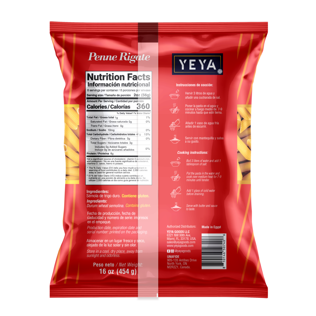 Penne Rigate | YEYA | 454 g - Imagen 2